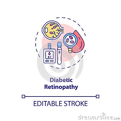 Diabetic retinopathy concept icon Vector Illustration
