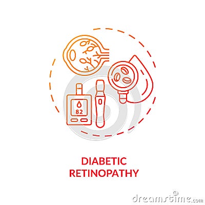 Diabetic retinopathy concept icon Vector Illustration