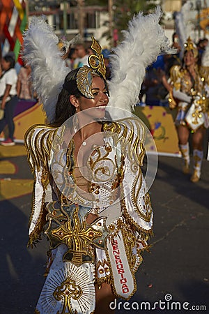 Diablada Dancer at the Arica Carnival, Chile Editorial Stock Photo