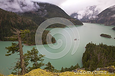 Diablo Lake in the North Cascades, Washington State Stock Photo