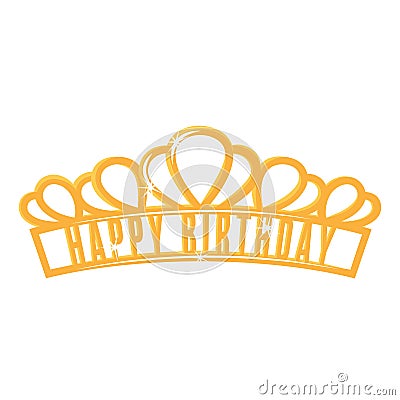Diadem icon, decorative shiny royal head wear Vector Illustration
