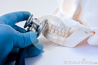 Diagnosis and detection of diseases of teeth in dentistry,disease of bones of face, upper and lower jaws, oral and maxillofacial s Stock Photo