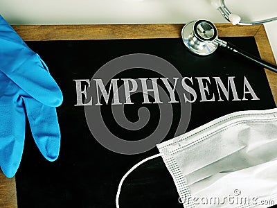 Diagnosis Emphysema on the blackboard. Stock Photo