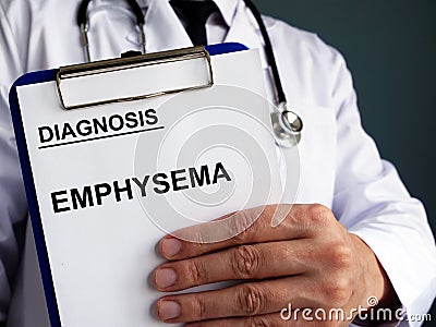 Diagnosis Emphysema with clipboard Stock Photo