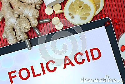 Diagnosis Folic acid. Stock Photo