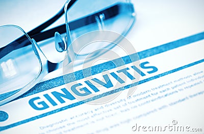 Diagnosis - Gingivitis. Medicine Concept. 3D Illustration. Stock Photo