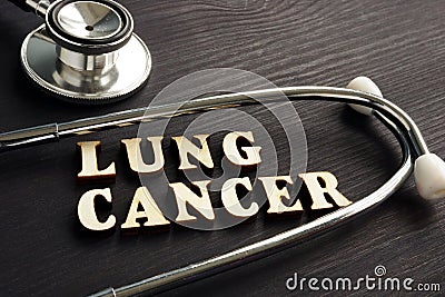 Diagnosis Lung cancer and stethoscope Stock Photo