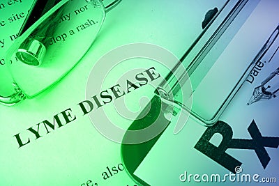 Diagnosis Lyme disease written on a page. Stock Photo