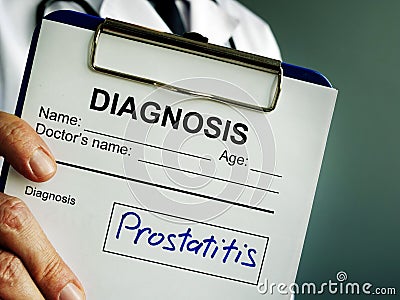Diagnosis Prostatitis in the medical form Stock Photo