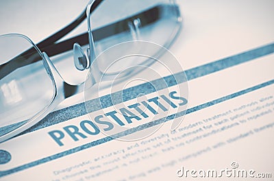Diagnosis - Prostatitis. Medicine Concept. 3D Illustration. Stock Photo