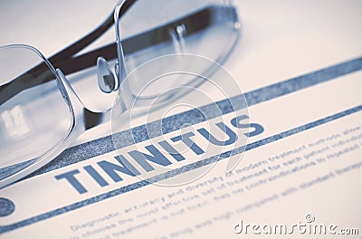 Diagnosis - Tinnitus. Medical Concept. 3D Illustration. Stock Photo