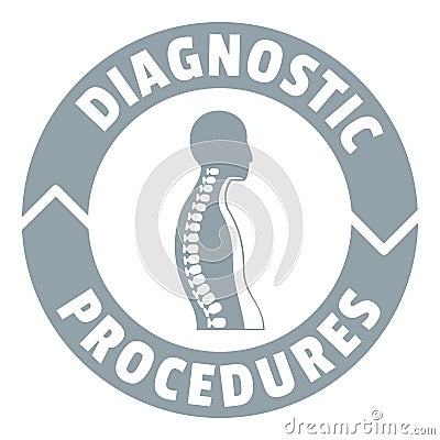 Diagnostic procedures logo, simple gray style Vector Illustration