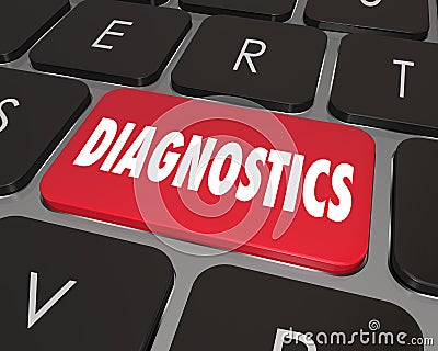 Diagnostics Word Computer Keyboard Key Find Online Solution Prob Stock Photo