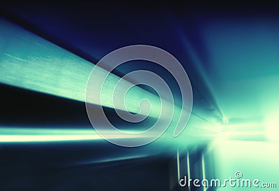 Diagonal cinematic spaceship ceiling with cinematic look background Stock Photo