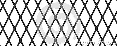 Diagonal cross line grid seamless pattern. Geometric diamond texture. Black diagonal line mesh on white background Vector Illustration