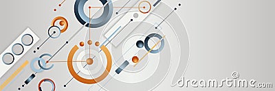 Diagonal Geometric Composition. Abstract vector background with dynamic shapes and figures for presentations and business reports Vector Illustration