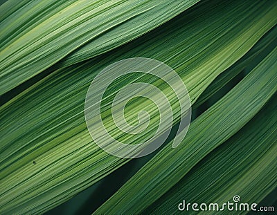 Diagonal green patterns in various shades create a textured look similar to leaf veins. Stock Photo