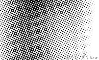 Diagonal halftone pattern with black dots creating a gradient effect on a white background, showing dense to sparse Vector Illustration
