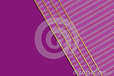 Diagonal layers of overlapping pink patterned paper Cartoon Illustration