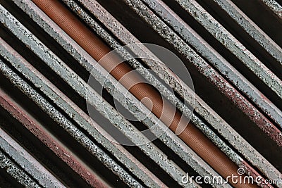 Diagonal lines pattern background from building materials Stock Photo