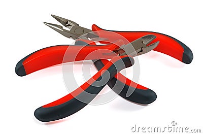Diagonal and Long Nose Pliers Stock Photo