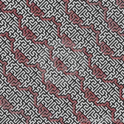 Diagonal Maze Vector Seamless Pattern Vector Illustration