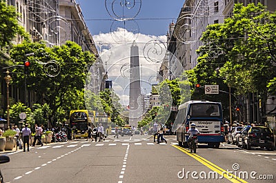 Diagonal Norte Buenos Aires Obelisk Editorial Stock Photo