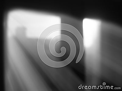 Diagonal rays of light from windows bokeh background Stock Photo