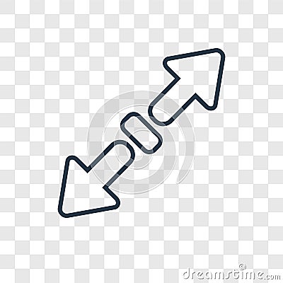 Diagonal Resize concept vector linear icon isolated on transparent background, Diagonal Resize concept transparency logo in Vector Illustration