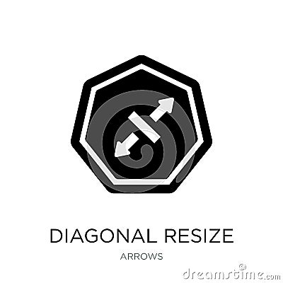 diagonal resize icon in trendy design style. diagonal resize icon isolated on white background. diagonal resize vector icon simple Vector Illustration