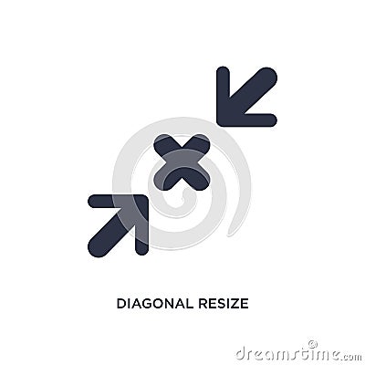 diagonal resize icon on white background. Simple element illustration from arrows concept Vector Illustration