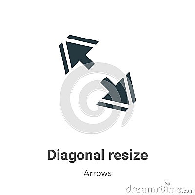 Diagonal resize vector icon on white background. Flat vector diagonal resize icon symbol sign from modern arrows collection for Vector Illustration