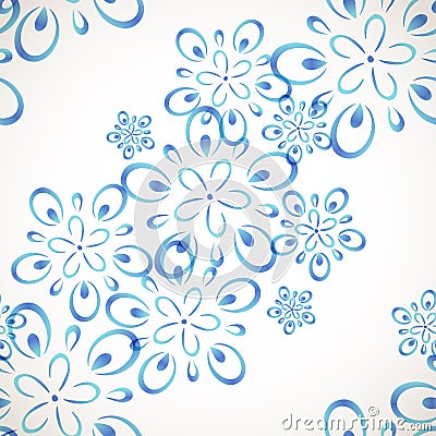 Diagonal seamless flower pattern Vector Illustration