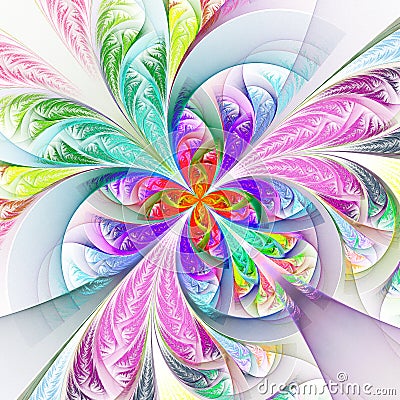 Diagonal symmetric multicolored fractal tracery. Collection - fr Stock Photo