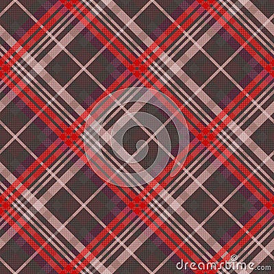 Diagonal tartan seamless texture mainly in muted colors Vector Illustration