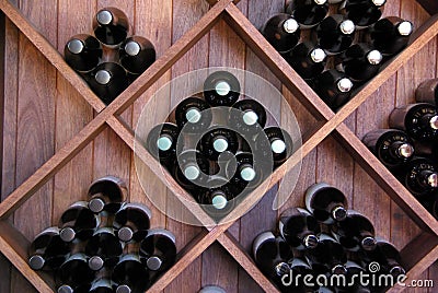 Diagonal Wine Rack Stock Photo