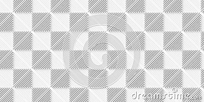 Diagonally thin hatched offset white cube boxes block grid array background wallpaper banner full frame filling Cartoon Illustration