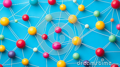 A diagram with bright colors displaying a decision tree with multiple branches and nodes, illustrating logical decisions Stock Photo