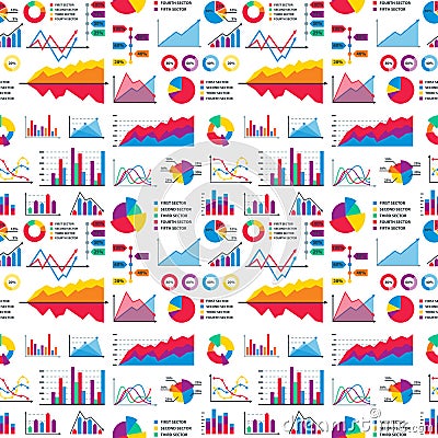 Diagram chart graph elements vector business infographic flow sheet data template arrows and circle progress Vector Illustration