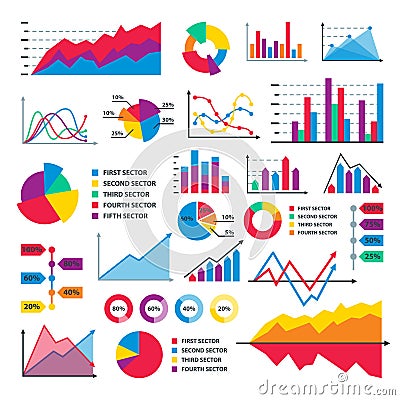 Diagram chart graph elements vector business infographic flow sheet diagram data template Vector Illustration