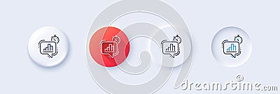 Diagram chart line icon. Statistics timer sign. Line icons. Vector Vector Illustration