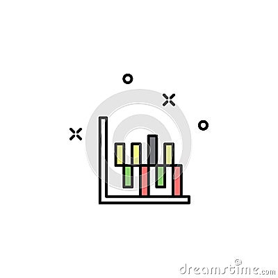 diagram columns colored icon. Element of colored business chart icon for mobile concept and web apps. Colored diagram columns icon Stock Photo