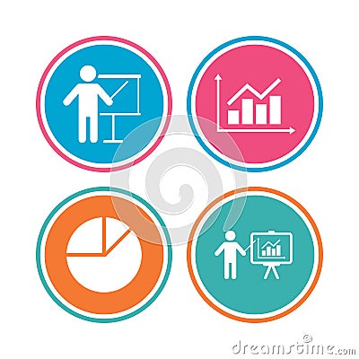 Diagram graph Pie chart. Presentation billboard. Vector Illustration