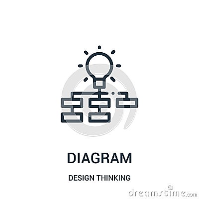 diagram icon vector from design thinking collection. Thin line diagram outline icon vector illustration Vector Illustration