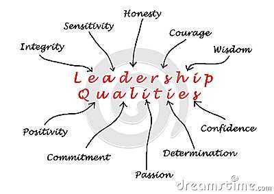 Diagram of leadership qualities Stock Photo