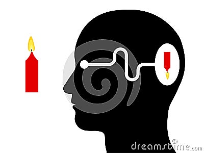 Diagram showing visual perception in a human Vector Illustration