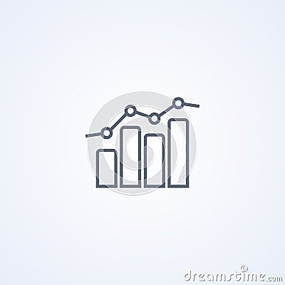 Diagram, trade, vector best gray line icon Vector Illustration