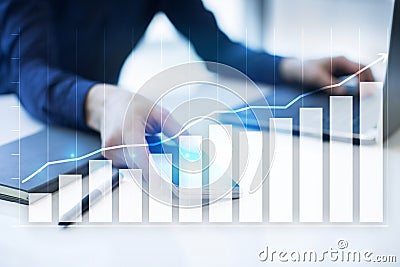 Diagrams and graphs. Business strategy, data analysis, financial growth concept. Stock Photo