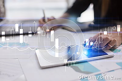 Diagrams and graphs. Business strategy, data analysis technology concept. Stock Photo