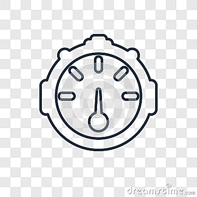 Dial concept vector linear icon isolated on transparent background, Dial concept transparency logo in outline style Vector Illustration